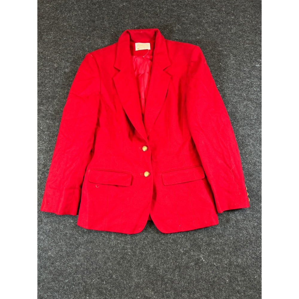 Vintage 70s Pendleton Blazer Womens Size 6 Red Wool Lined USA Office Preppy 70s